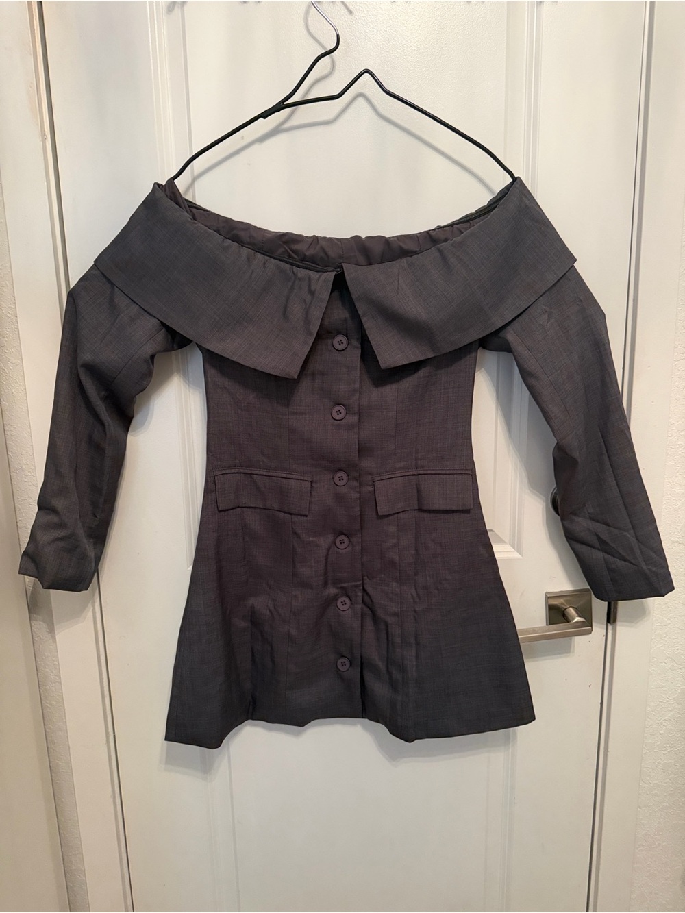Off-Shoulder dress Front Gray Women's Top